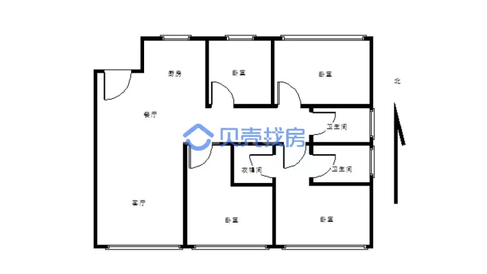 鹏宇新希望电梯21楼4室精装修-户型图