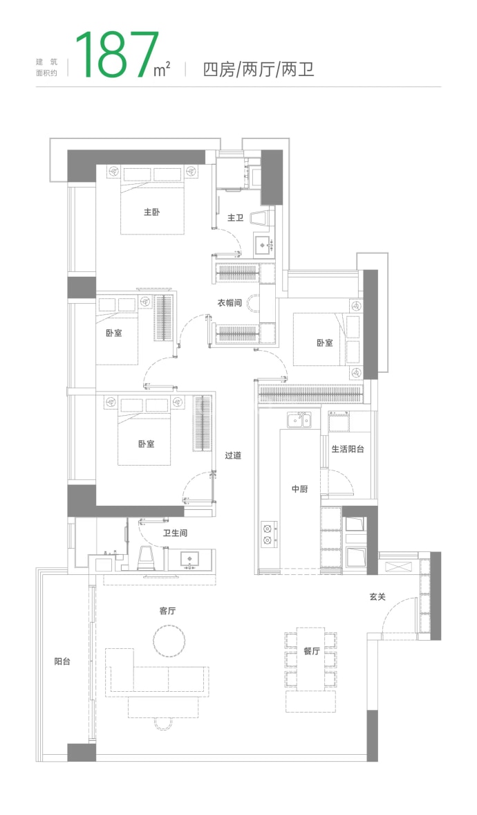 绿景白石洲--建面 187m²