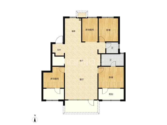 中海青云筑4室2厅2卫户型图