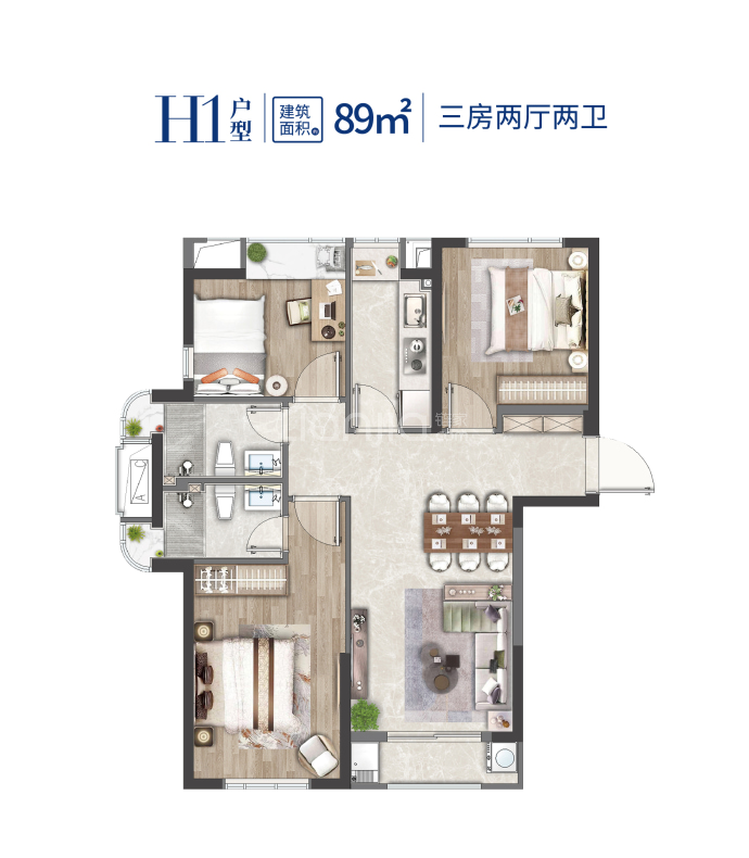 水晶尚苑--建面 89m²