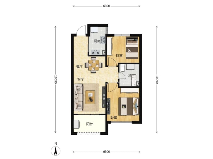 鑫源·珺府--建面 75m²