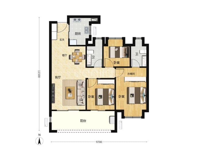 福星惠誉铂雅府--建面 106m²