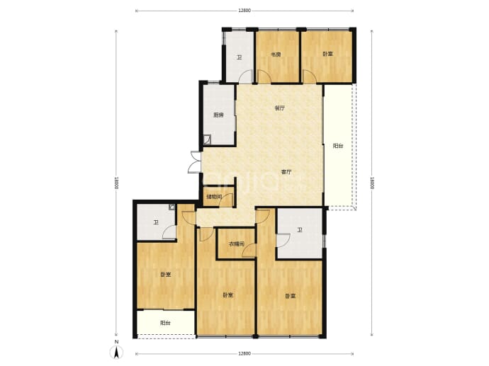 观翠揽月轩--建面 198m²