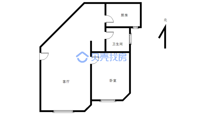 亚兴国际公寓 70产权的小面积 电梯楼 位置好-户型图