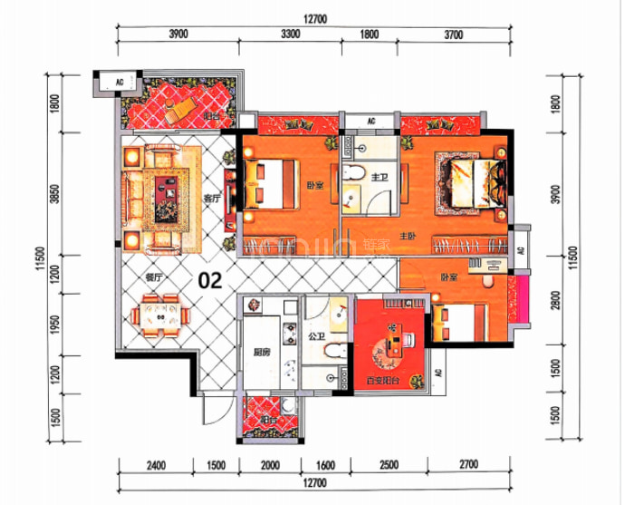 华逸大厦--建面 124.7m²