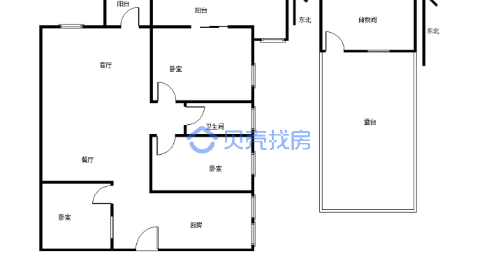 滨江国际117平米三室  房东诚信出售-户型图