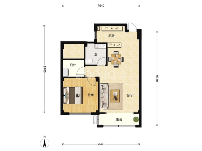 悦江府--建面 63m²