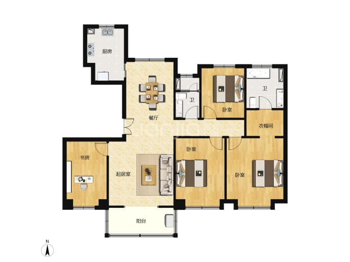 合景誉峰--建面 135m²