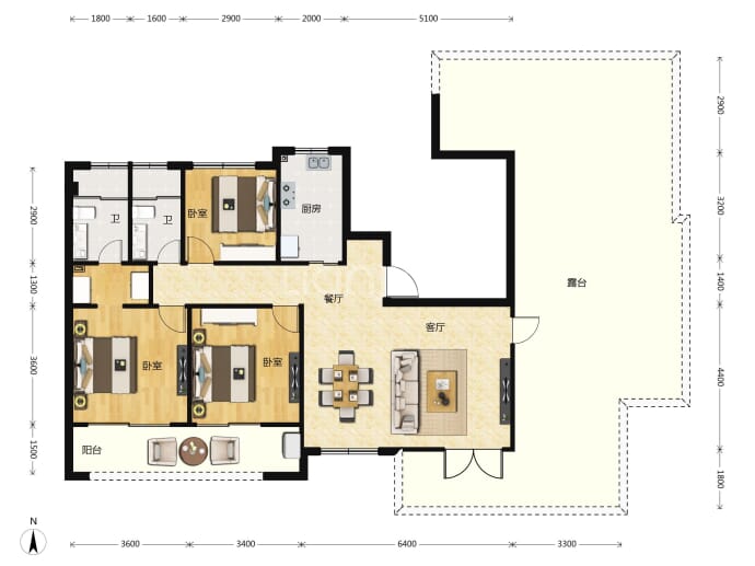 天使之城溪上锦棠--建面 130m²