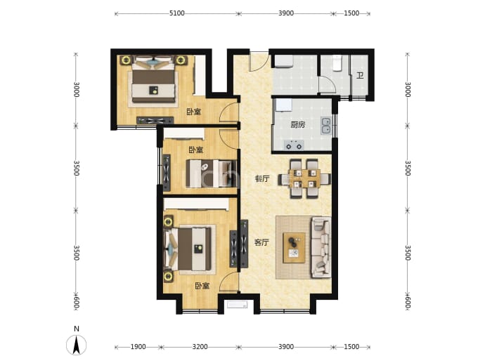 德泰·南湖居--建面 103.64m²