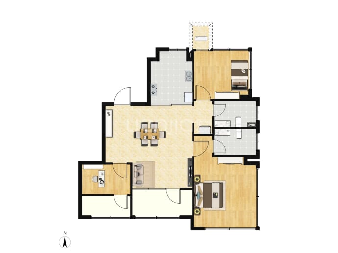 保利·虹桥和著|璟岸3室2厅2卫户型图