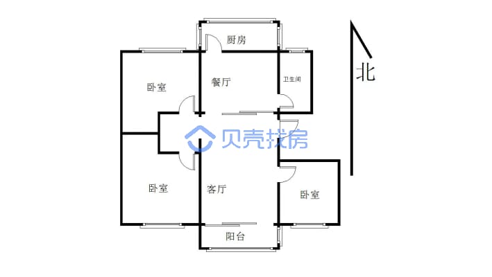 龙西南路18号 3室2厅 南-户型图