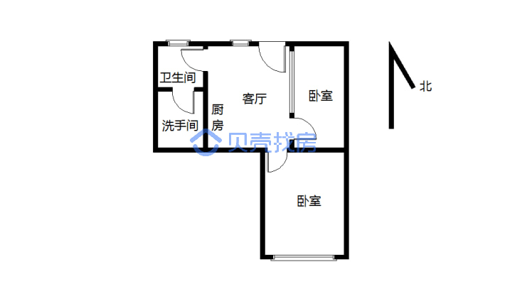 小区位置好 步梯1层 南北通透 视野开阔！-户型图