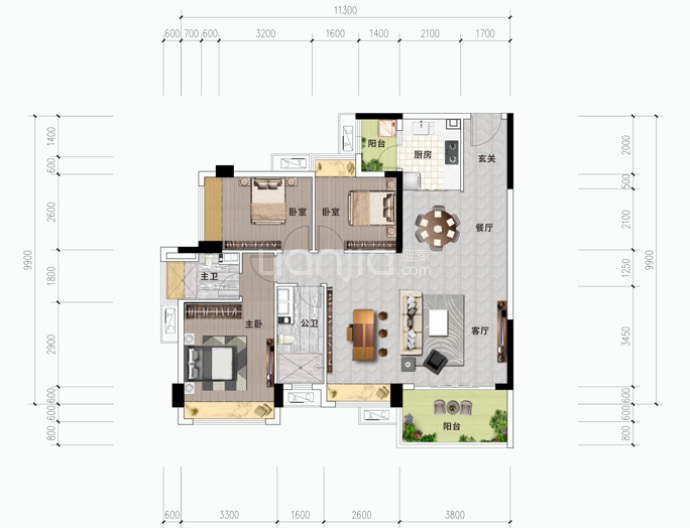 长基城南壹品--建面 114.84m²