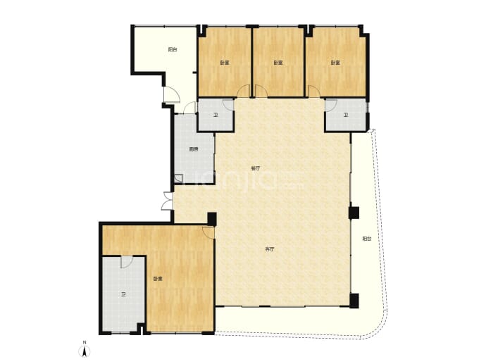 碧桂园·滨江湾5室2厅3卫户型图