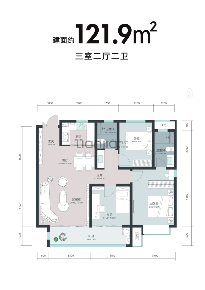 城发投云华--建面 121.9m²