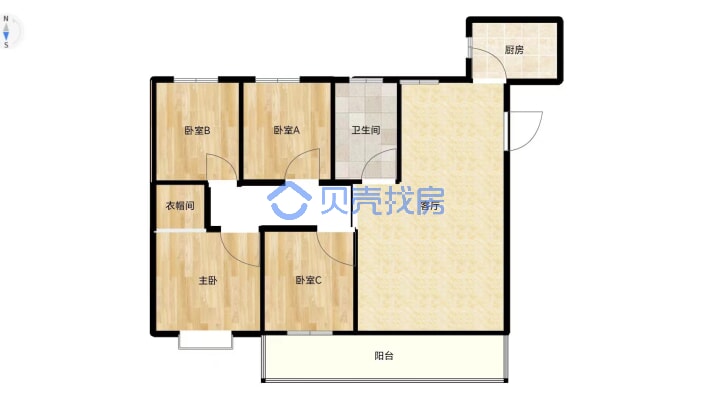 在家里就可以看到孩子在XUE校玩耍-户型图