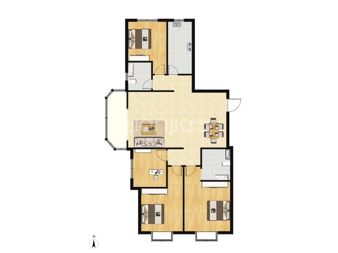 宝烨佳苑--建面 141.54m²