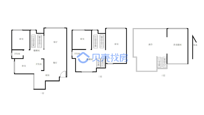 中铁尚城二期郦苑 5室2厅 东南-户型图