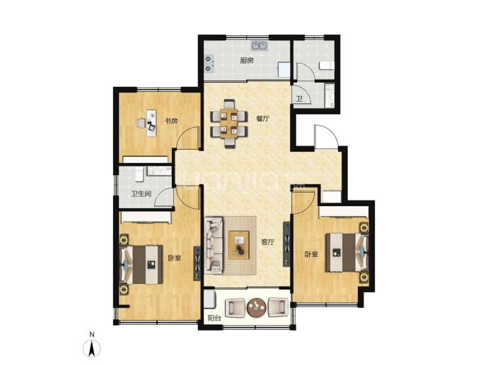 鸿顺御锦园--建面 113m²