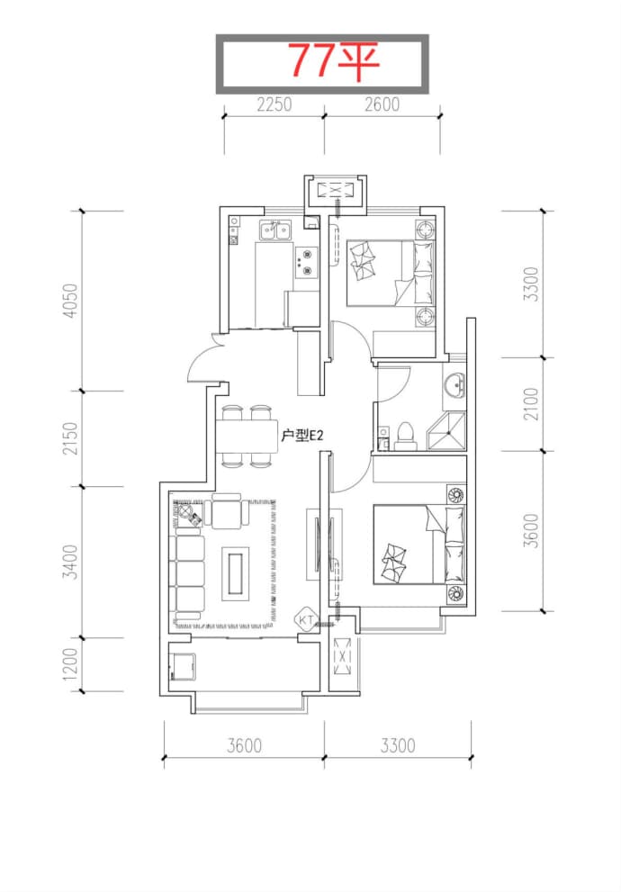 天津锦绣学府--建面 77m²