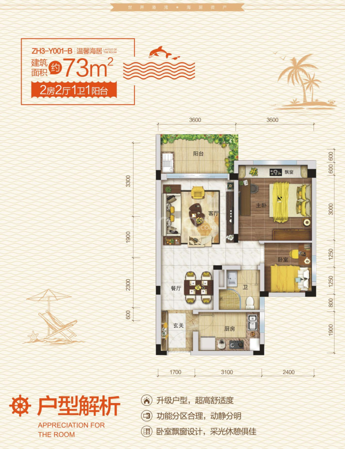 徐闻碧桂园君悦海--建面 73m²