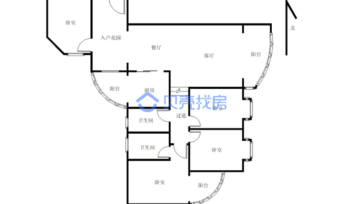 上江城小区 4室2厅 交通便利小区环境干净舒适适合居住-户型图
