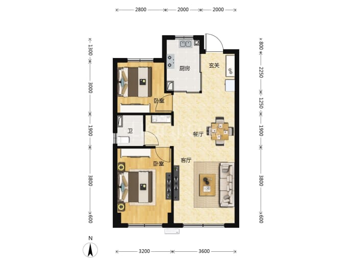 万科时代都会--建面 82m²