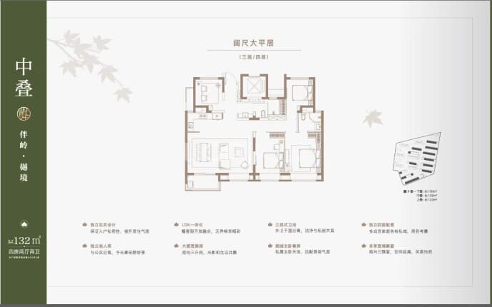 大华·梧桐樾4室2厅2卫户型图