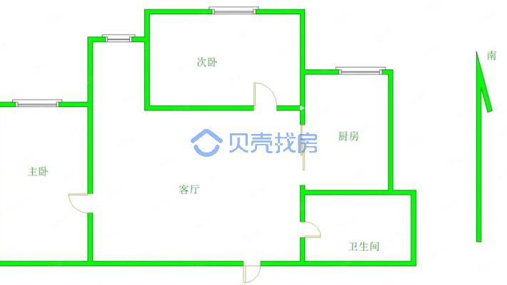 阳光庄园 1室1厅 南-户型图