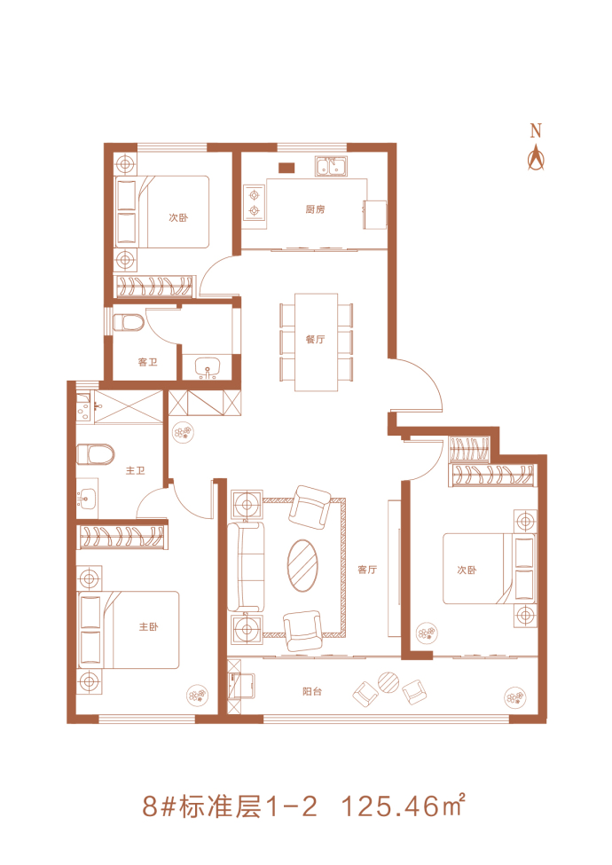 华安观澜府小区二期--建面 125.46m²