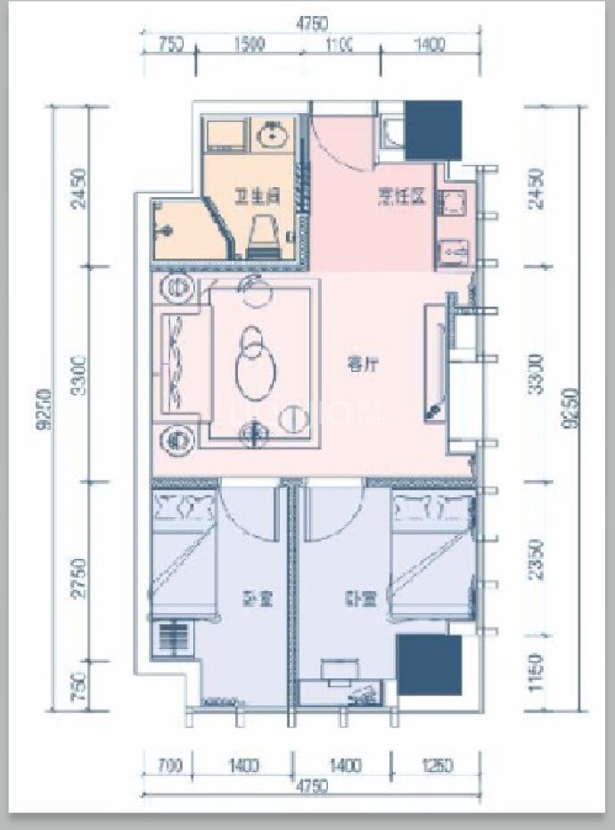 鑫月广场--建面 57m²