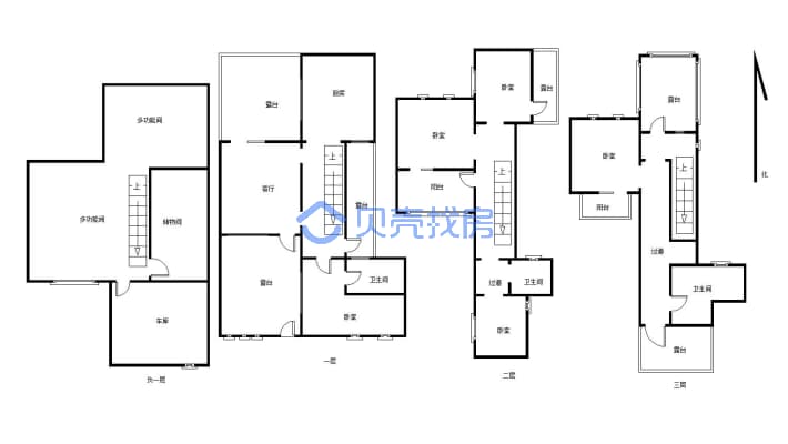 别墅精装，地上三层带地下室的别墅急售-户型图