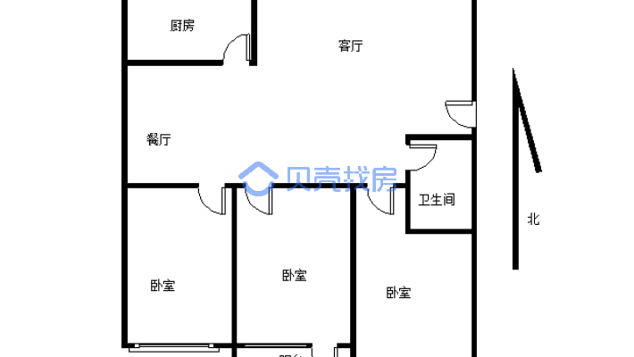 房子步梯3楼，花园洋房，价格美丽，通风效果好。-户型图