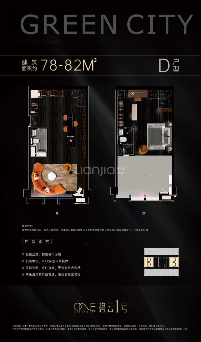 华侨城碧云1号--建面 78m²