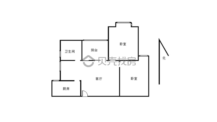 城中何家桥旁电梯,清水套二，诚意出售-户型图