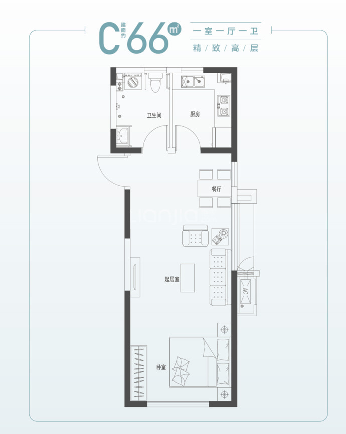 融信津南府--建面 66m²