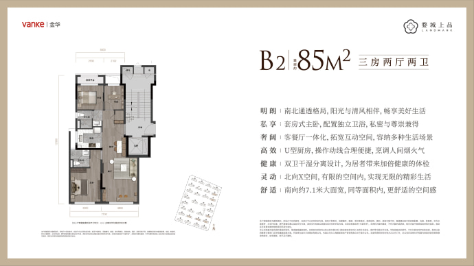 万科婺城上品--建面 85m²