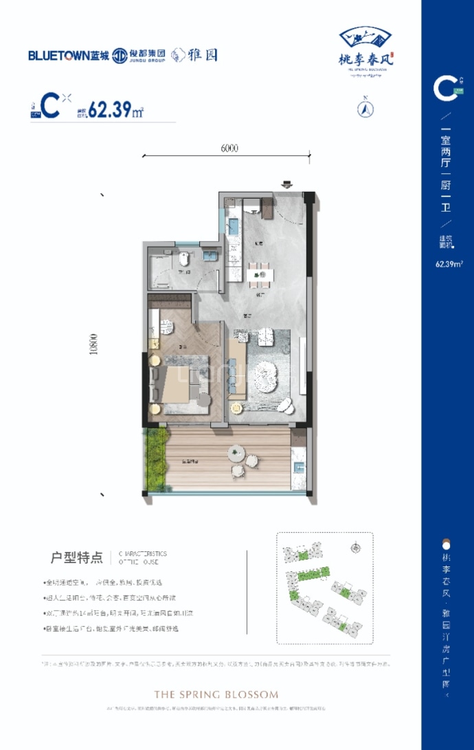 雅园1室2厅1卫户型图