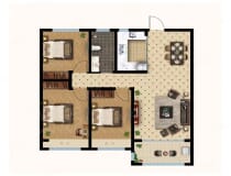 安泰翡翠城3室2厅1卫户型图