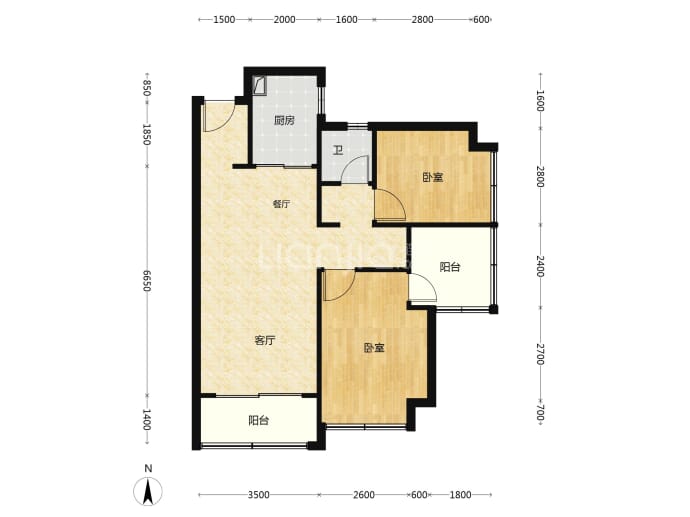 天泽玉河府--建面 80m²