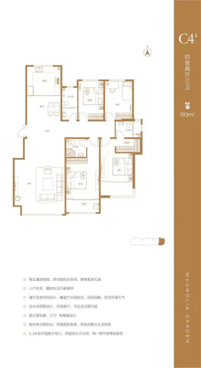 玉兰九赋--建面 193m²