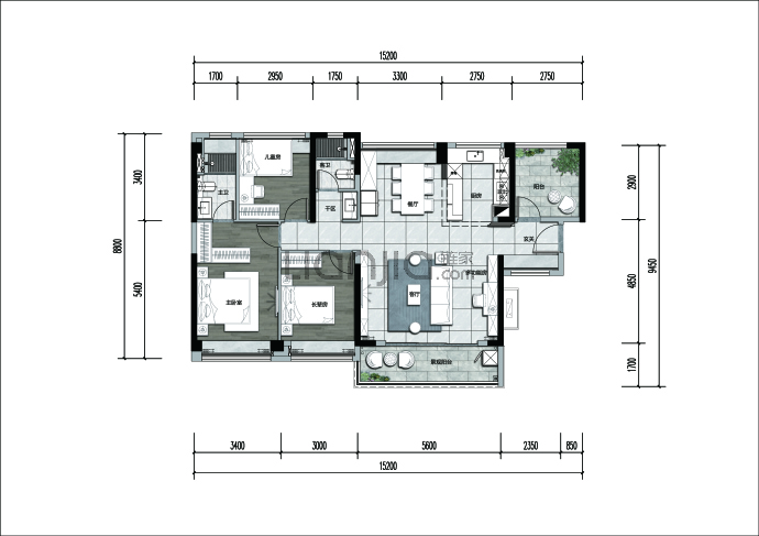 远洋北控天成--建面 128m²