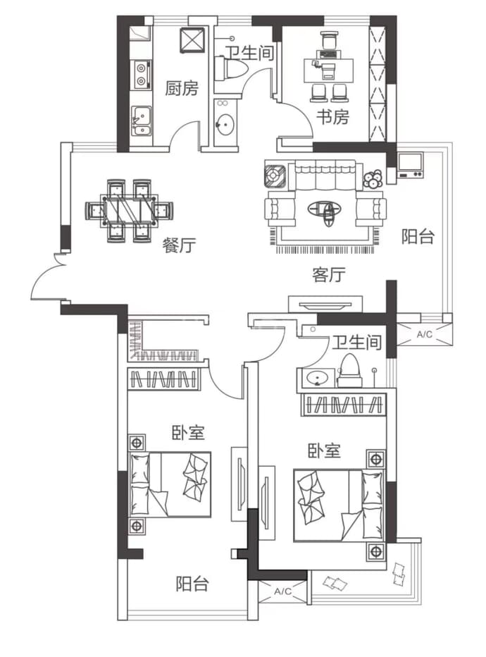 海润枫景佳苑--建面 129m²