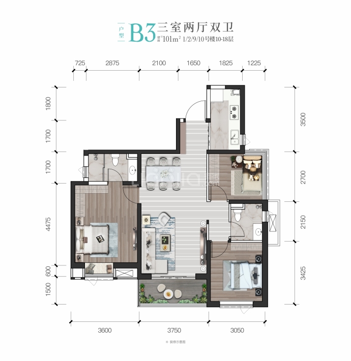 星月湖畔一期--建面 101m²