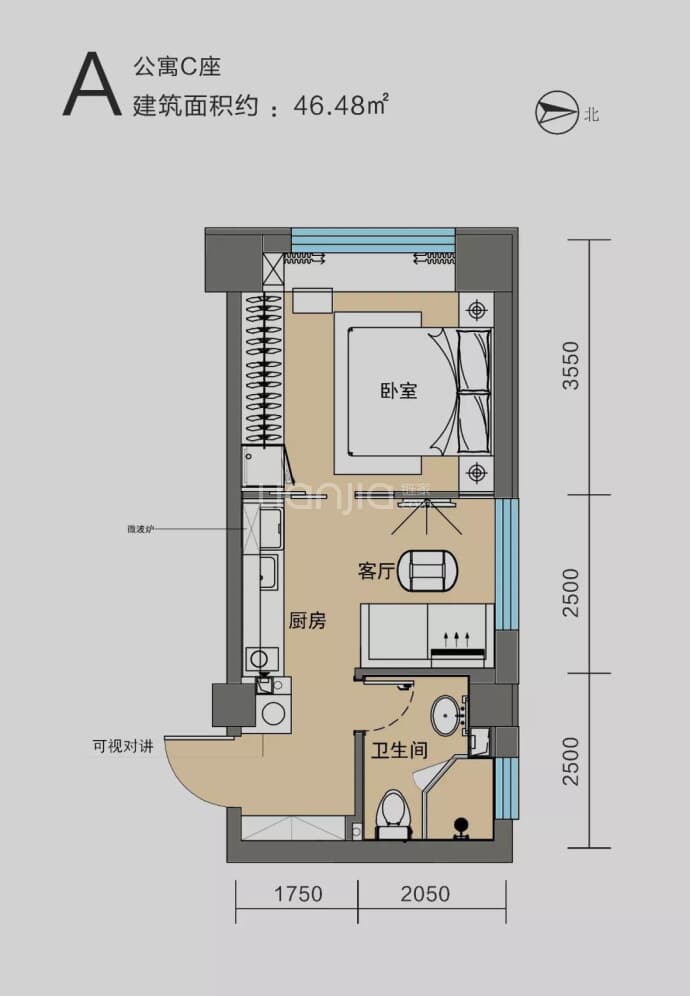 厚德中央锦城--建面 46.48m²