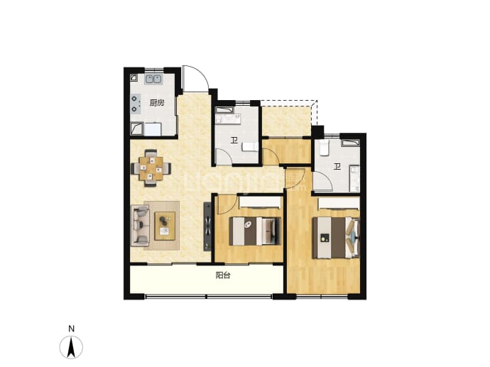 古墩彩虹轩--建面 89m²