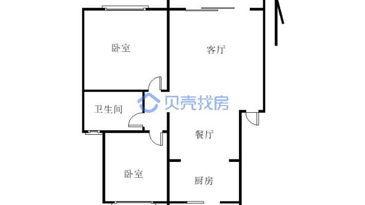 房子通透，清水房，好装修，房子是18年左右修的-户型图