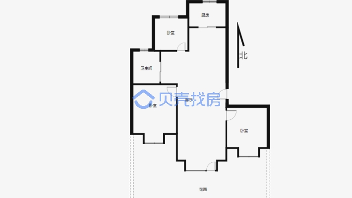 新市区 北京北路 三工站 1楼花园 精装修 双卧朝南-户型图