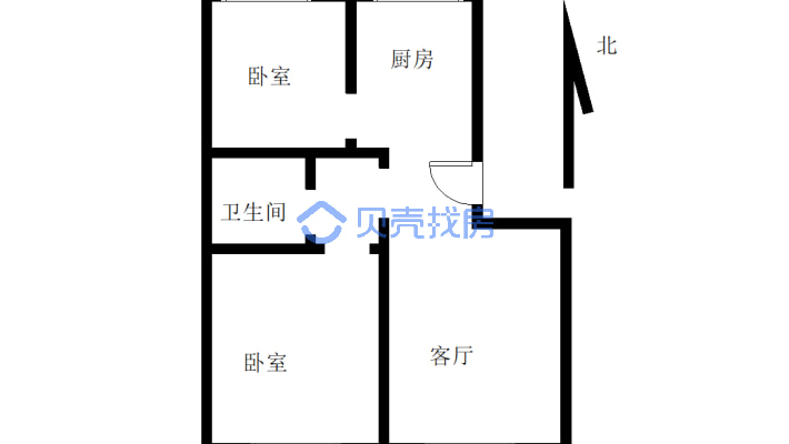 小高层8楼，无捆绑，明室明厅两室，现房，看房随时-户型图